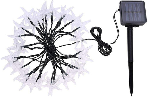 SNOMYRS Solar String Lights Outdoor 21 Ft 30 LED Solar Starfish String Lights with 8 Lighting Modes Starfish Fairy String Lights for Garden Yard Lawn Patio Grass Wedding Christmas Decor Warm White