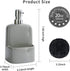 Grey Soap Dispenser for Kitchen Sink - Ceramic Dish Soap Dispenser with Sponge Holder 20 OZ Dish Liquid Dispenser Soap Pump and Sponges Caddy