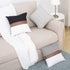 HOMFINE Farmhouse Throw Pillow Covers 18 x 18 - Decorative Accent Pillow Cover Set of 2 , Modern Decor Stripe Faux Leather Patchwork Square Cushion Pillow Case for Couch Sofa, Grey