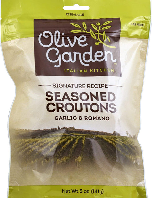 Olive Garden, Seasoned Croutons, Garlic and Romano, 5 Ounce Bag (Pack of 3)
