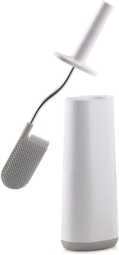 Toilet Brush with Slim Holder Flexible Anti-Drip