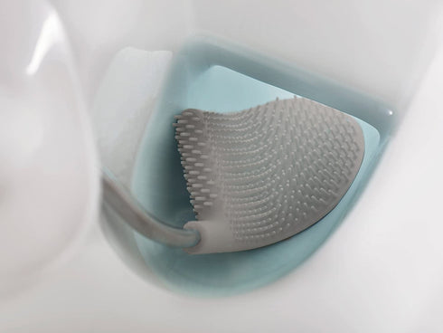 Toilet Brush with Slim Holder Flexible Anti-Drip