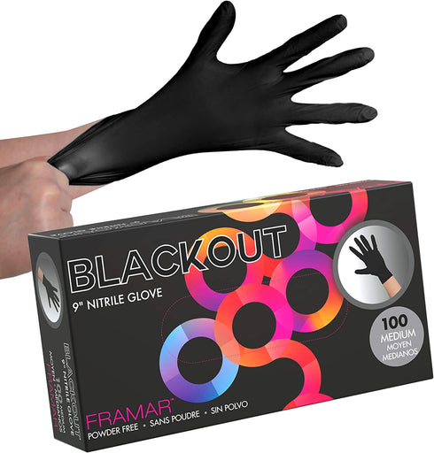Framar Powder Free Disposable Gloves, Black Nitrile Gloves 100 Pk, Hair Dye Gloves, Black Gloves Disposable Latex Free, Cleaning Gloves, Plastic gloves, Latex Free Gloves Nitrile Mechanic Gloves, Latex Gloves Large