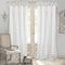 Elrene Home Fashions Jolie Crushed Semi-Sheer Window Curtain, Adjustable Tie-Top Single Panel, 52" x 95" (1 Panel), White