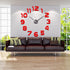 Frameless 3D DIY Wall Clock Mirror Surface Decorative Clock Large Mute Wall Stickers for Living Room Bedroom Home Decorations (Black)