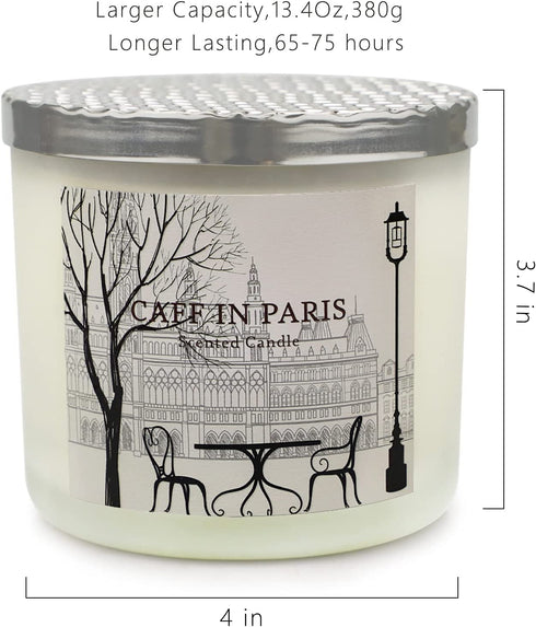 Large Jar Candles for Home, 3 Wicks Strong Coffee Milk Scented Candles Stress Relief, 14.6 Oz Aromatherapy Candle Gift for Women, 75 Hours Burning Time