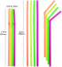 ALINK 500-PCS Neon Colored Flexible Drinking Straws, Plastic Disposable Bendy Straws - 7.75" x 0.23"