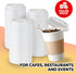 White Travel Plastic Dome Lids for Disposable Paper Hot Cups, Fits most 10-24 Ounce and 8 oz Squat Cups (100 Lids ONLY) - Recyclable, Easy-Flow Anti-Spill Design, For Home, Cafes, Office, Car, Travel