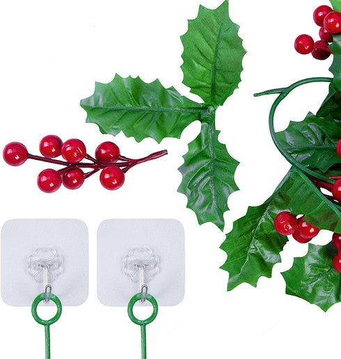 Attmu Christmas Garland - 5.9FT Artificial Red Berry Garland for Indoor Outdoor Home Winter Christmas Decorations Xmas Holiday New Year Fireplace Stairs Mantel Table Decor