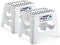 Delxo 11" Folding Step Stool for Kids and Adults,2Packs Non-Slip Foldable Step Stools with Handle,Plastic Portable Folding Stool for Bathroom,Bedroom,Kitchen,Hold up to 300lbs White