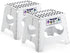 Delxo 11" Folding Step Stool for Kids and Adults,2Packs Non-Slip Foldable Step Stools with Handle,Plastic Portable Folding Stool for Bathroom,Bedroom,Kitchen,Hold up to 300lbs White