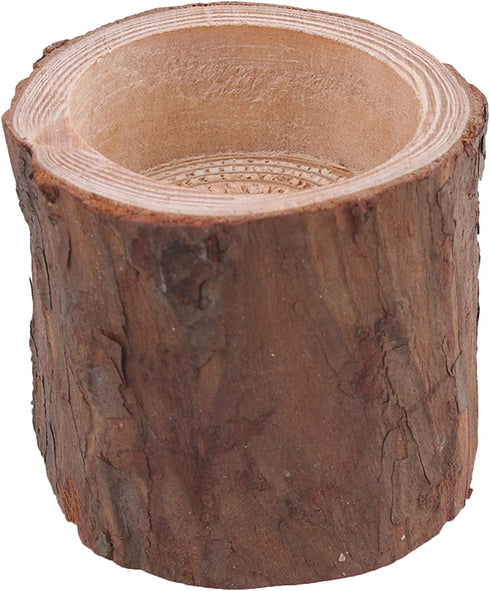 RDEXP Natural Pine Wooden Candle Holder Inner Dia 1.57in Depth 0.59in Handmade Candlesticks for Home Decoration Set of 4