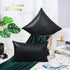 BRAWARM Black Leather Pillow Covers 20 X 20 Inches Cushion Covers Set of 2, Black Decorative Crocodile Pillow Covers, Black Leather Pillow for Living Room Garden Couch Bed Sofa