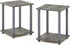 Furinno Simplistic Set of 2 End Table, French Oak Grey/Grey