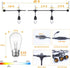 Outdoor Edison String Lights 48FT - Patio Lights 18 Bulbs 15 Sockets Commercial Weatherproof Outdoor String Lights for Backyard Garden Party Lighting