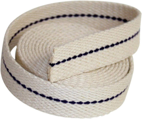 Oil Lamp Mate 3/4" Inch Flat Cotton Oil Lantern or Oil Lamp Wick with Purple Stitch. 6 Foot Roll