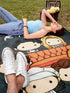 The Northwest Company Friends TV Show Chibi Characters Micro Raschel Throw Blanket 46"x60" (116cm x 152cm)