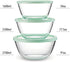 Mixing Bowls with Lids, Glass Mixing Bowl Set with BPA Free Lids, Space Saving Nesting Bowls, Food Storage Containers, 6 Piece Set Glass Bowls with Lids