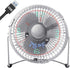 LICHAMP Clock Fan with Floating Led Time Display, Desk Usb Led Fan with Clock Light, 7"