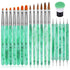 TOROKOM 19Pcs Nail Art Brushes Professional Acrylic Brushes for Nails incl Gel Polish Nail Art Tools, Nail Design Brushes,Double Ended Dotting Tools for Acrylic Application Manicure,with Nail Dust Brush