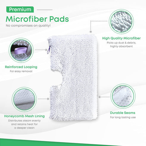 Mop Pads Compatible with Shark Steam Pocket Mop Professional Fit Series S3500 S2901 S2902 S3455K S3501 S3550 S3601 S3801 S3901 S4601 S4701 SE450 - Replacement Microfiber Cloth Head Covers 4 Pack