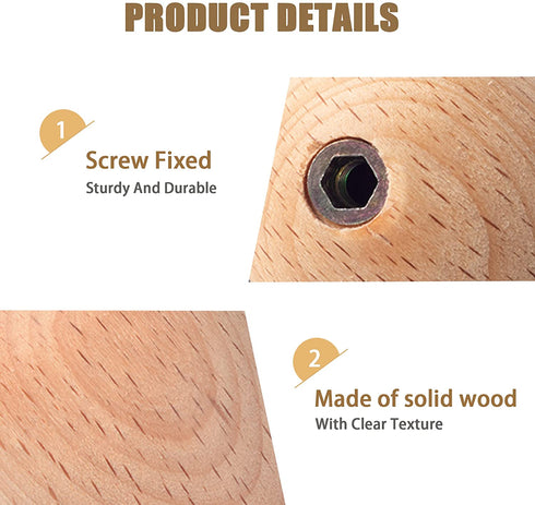 Cute Water Drop Shaped Wooden Hooks,Decorative Wooden Wall Hooks for Hanging Hats, Jackets and More! All Natural, Solid Wood Hooks, Each Set Includes 4 Wall Hooks and Hardware.