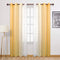 DWCN Yellow Ombre Sheer Curtains - Faux Linen Gradient Semi Voile Grommet Top Bedroom and Living Room Curtains, Set of 2 Window Curtain Panels, 52 x 84 Inches Long