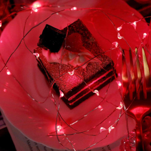 16 Pack Fairy Lights(Batteries Included) 10.2FT 30LEDs Firefly Lights Battery Operated String Lights Silver Wire Starry Lights for DIY Wedding Party Costume Christmas Tree Decoration (Red Fairy Light)