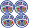 Zak Designs [4-Pack PJ Masks 8-inch 3-Section Melamine Plastic Reusable Kids Plates, BPA-Free