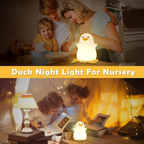 Duck Night Light Duck lamp for Kids with Warm Color & Dimming Function, 1200mAh Rechargeable Duck Baby Night Light with 20' Timer & Touch Control, Warm White