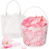 White Basket Handle Wedding Flower Girl Baskets, 5.90 x 4.72 x 4.33 Inch (2 Packs)