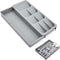 ORIJOYNA Kitchen Flatware Organizers - Drawer Organizer Tray Box Cutlery Expandable Organizer - for Kitchen Drawer Holding Flatware Spoons, Forks, Spatula (Grey)