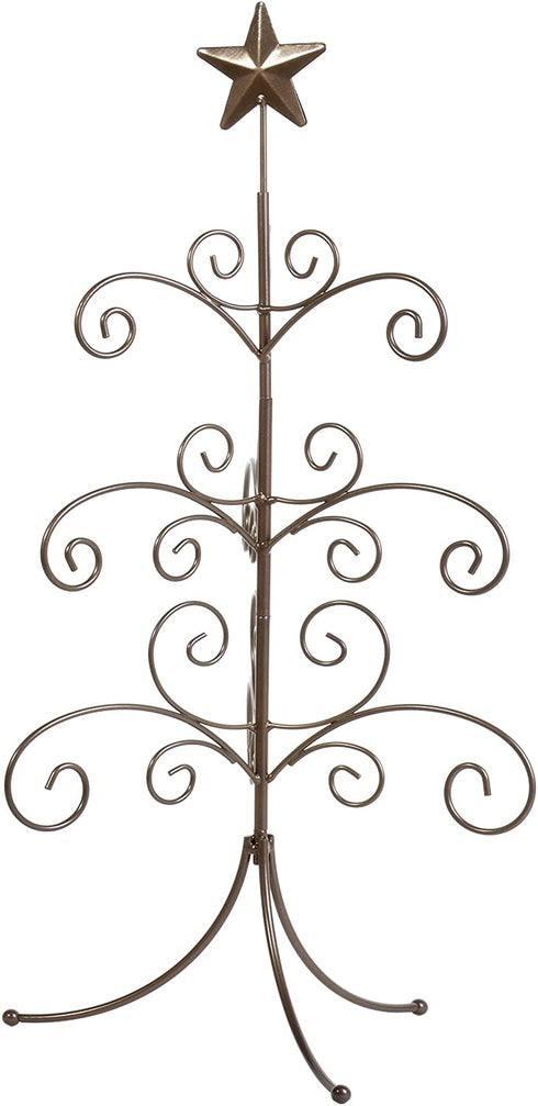 TRIPAR Bronze Metal Mini Regent Display Tree and Jewelry Organizer 22? Wire Ornament Stand and Necklace Holder Décor with 3Tiers of Branches, Perfect for Wrought Iron Trees