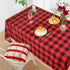 Partisout Buffalo Check Tablecloth Rectangle 56x80-Inch Red and Black Checked Tablecloth with Tassel Bluffalo Plaid Tablecloths Washable Cotton Linen Table Cover Gingham Table Cloths for New Year