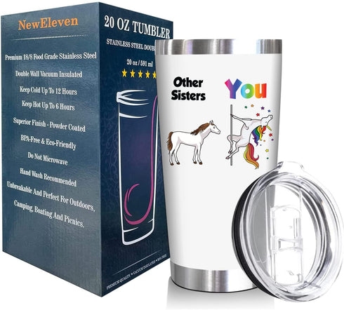 Sister Gifts from Sister, Brother - Birthday Gifts For Sister - Mothers Day Gifts For Sister, Soul Sister, Big Sister, Little Sister, Sister In Law, Bestie, BFF, Women - 20 Oz Tumbler