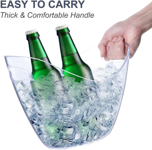 asika Ice Bucket Wine Bucket?Clear Acrylic 3.5 Liter Plastic Tub for Drinks and Parties, Food Grade, Perfect for Wine, Champagne or Beer Bottles
