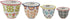 Creative Co-Op Floral Hand Stamped Stoneware Measuring Cups (Set of 4 Sizes/Designs)