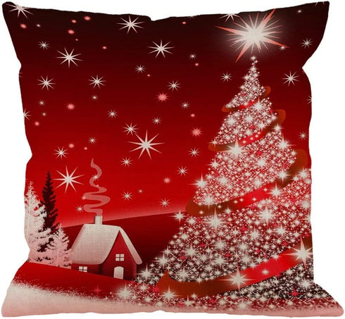 Emvency Set of 4 Throw Pillow Covers Christmas Snowman Let It Snow Red Black Buffalo Plaids Chair Decorative Pillow Cases Home Decor Square 20x20 Inches Pillowcases
