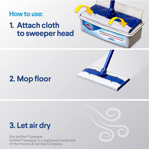 Clorox Disinfecting Wet Mopping Cloths, Rain Clean, 24 Wet Refills (Pack of 2)