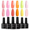 NAILGIL Gel Nail Polish Set- Pastel Gel Polish Kit Pink Yellow Orange Collection Autumn Winter Gel Polish Nail Art Valentine Gift