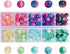 Lot 150pcs Glass Crackle Beads - LONGWIN 10 Color 8mm Crystal Handcrafted Round Beads with Plastic Container Jewelry Making Supply