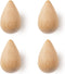 Cute Water Drop Shaped Wooden Hooks,Decorative Wooden Wall Hooks for Hanging Hats, Jackets and More! All Natural, Solid Wood Hooks, Each Set Includes 4 Wall Hooks and Hardware.