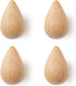 Cute Water Drop Shaped Wooden Hooks,Decorative Wooden Wall Hooks for Hanging Hats, Jackets and More! All Natural, Solid Wood Hooks, Each Set Includes 4 Wall Hooks and Hardware.