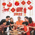 Littleloverly Happy Chinese New Year Decorations 2022 Hanging Swirls Decorations - Year of the Tiger New Year 2022 Chinese Spring Festival Party Supplies