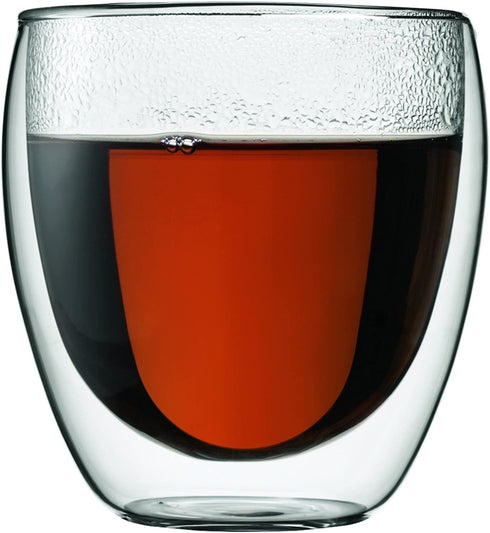 Bodum Pavina Glass, Double-Wall Insulated Glasses, Clear, 8 Ounces Each (Set of 2)