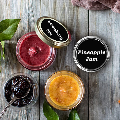 Chalkboard Labels Sticker - 90 Reusable Round Chalkboard Mason Jar Lid Canning Label, 2.5 inch Removable Waterproof Blackboard Sticker Label for Organizing, Pantry Storage Party Decoration & Craft DIY