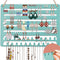 Wooden Jewelry Organizer Wall Mounted, Hanging Jewelry Organizer Earring Organizer Necklace Holder Bracelet Holder Over the Door, Jewelry Holder for Earrings, Necklaces &Rings