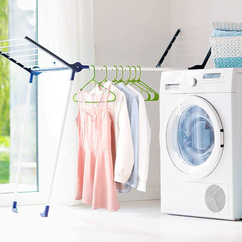 Plastic Hangers 20 Pack,Durable Tubular Hanger and Clothes Hangers,Non-Slip Slim Space Saving, Adult Standard Hangers Ideal for Jackets, Suits, Dress, Trousers, Coats?Green?