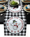 BRINGMEHOME Linen Burlap Table Runner Christmas Snowmans White Kitchen Table Runners 70 Inches Long for Dinner Holiday Parties, Wedding, Events, Decor Black White Plaid