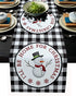 BRINGMEHOME Linen Burlap Table Runner Christmas Snowmans White Kitchen Table Runners 70 Inches Long for Dinner Holiday Parties, Wedding, Events, Decor Black White Plaid